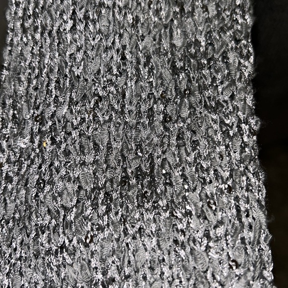 Miracle City grey silver sequin sweater with shear lining M/L - Picture 4 of 4